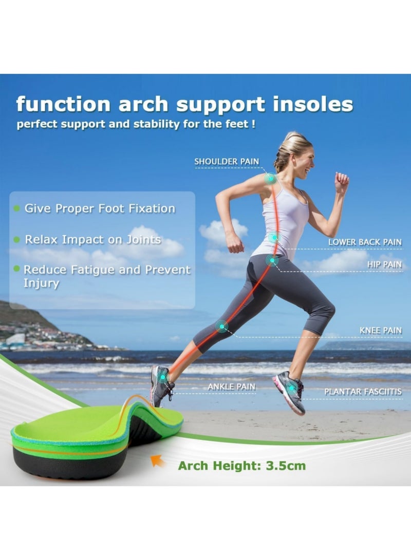 saykfoe Arch Support Insoles, Plantar Fasciitis Insoles For Men Women, Heavy Duty Flat Foot Pain Relief Orthotic Running Athletic Work Boot Insoles For Standing All Day, L (EU 44-46 295cm) - Image 5